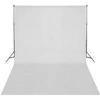 vidaXL Telescopic Background Support System + White Cotton Backdrop 3x5m - Adjustable Stands (0.75-2.1m) & Crossbars (1.55-3m)