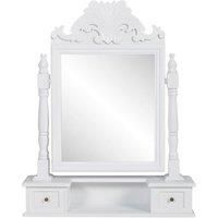 Vanity Makeup Table with Rectangular Swing Mirror MDF Dressing Desk vidaXL