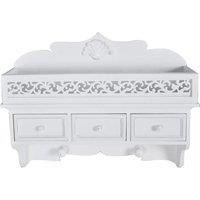 Wall Shelf Peg with 3 Drawers 2 Hooks Home Storage Ledge Display Unit vidaXL