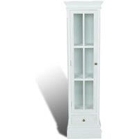 vidaXL Chic Bookcase Cabinet with 3 Shelves White Wooden Home Display Unit