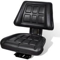 vidaXL Tractor Seat with Backrest Black Comfortable Quality Replace Accessory