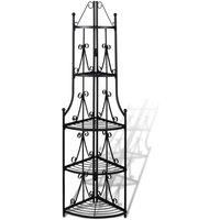 vidaXL Corner Plant Rack Black