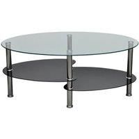 vidaXL Modern High Gloss Glass Top Coffee Table Side Dinner Office Bedside 3 Tier Black