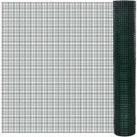 vidaXL Galvanised Chicken Wire Fence with PVC Coating - Forest Green Wire Mesh for Fencing and Animal Enclosures – 10x1 Meter