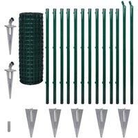 vidaXL Spike Euro Fence Set 25x1.2m Garden Farm Fencing Panel Post Barrier