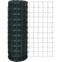 vidaXL Euro Fence Steel 10X1.5 M Green