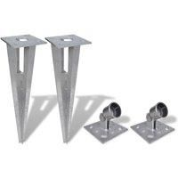 vidaXL Strive Post Supporter 2 Sets Anchor Garden Fence Rail Spike Pole Holder