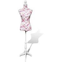 Ladies Bust Display Mannequin with Stripes Cloth Model Multi Colours vidaXL