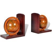 Bookstand World Map Globe Classic A Pair Bookend Office Stationery vidaXL