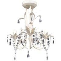 Crystal Pendant Ceiling Lamp Chandelier Hanging Light Elegant White vidaXL