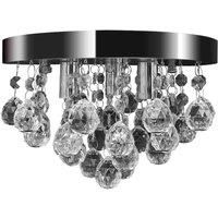 vidaXL - Elegant Pendant Crystal Design Ceiling Lamp Chrome Chandelier with Acrylic Beads - Ideal for Foyers, Dining Room, Living Room - Requires 3 x G9 Bulbs
