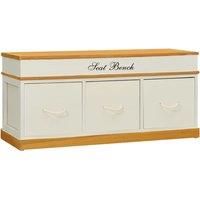 Solid Paulownia Wood Storage Bench 100cm Entryway Trunk Seat Organiser vidaXL