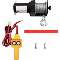 vidaXL Electric Winch 907kg 12V Wire Remote Control Lift Hoist Truck Trailer