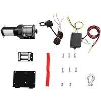 vidaXL Electric Winch 1360 KG with Plate Roller Fairlead, Winch for Vehicle Recovery with Permanent Magnet 1.2 HP Motor, Integrated Differential Planetary Gear System