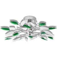 Ceiling Lamp with Acrylic Crystal Leaf Arms for 5 E14 Bulbs Multi Colours vidaXL