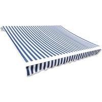 Vidaxl Awning Top Sunshade Canvas Blue & White 6X3M frame Not Included