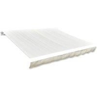 vidaXL Awning Top Sunshade Canvas Awning Gazebo Canopy Handle for Balcony Yard Replacement Awning Retractable Canopy Outdoor Garden Cream 4 x 3 m