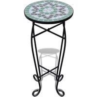 vidaXL Mosaic Side Table Plant Table Green White