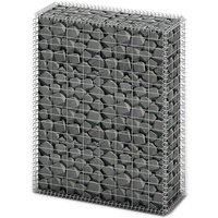 vidaXL Gabion Basket with Lid Galvanized Wire 100x80x30cm Patio Retaining Wall