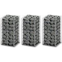 3x Gabions Garden Wall Stone Galvanized Wire Basket Cage Multi Sizes vidaXL
