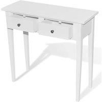 NNEVL Dressing Console Table with Two Drawers White