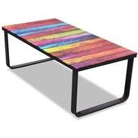 Tempered Glass Coffee Table 4 Patterns Selectable Side End Table Living Room