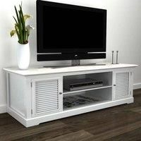 Modern Large White Wooden TV Stand Cabinet Storage Entertainment Center vidaXL