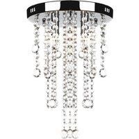 Ceiling Lamp with Crystal Beads White Metal Chandelier Lighting Fixture vidaXL