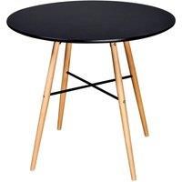 vidaXL Dining Table MDF Round Black