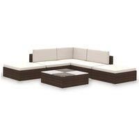Outdoor Lounge Set 15 Pieces Poly Rattan Furniture Seat Brown/Black vidaXL