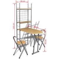 vidaXL 3-Piece Foldable Breakfast Bar Set with 2 Chairs – Compact and Versatile Dining Table Bar for Small Spaces, Brown MDF, and Steel Construction