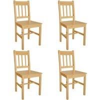 vidaXL Wooden Dining Chairs, Set of 4, Pinewood, Scandinavian Style, Natural Finish, Kitchen/Dining Room/Office use, Easy to Clean, Durable