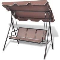 VidaXL Garden Swing Bench with Canopy Coffee