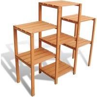 Solid Fir Wood Garden Plant Stand Patio Flower Display Shelf Pot Rack vidaXL