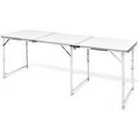 vidaXL Foldable Camping Table Height Adjustable Aluminium 180x60cm Picnic BBQ