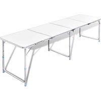 Vidaxl Foldable Camping Table Height Adjustable Aluminium 240 X 60 Cm