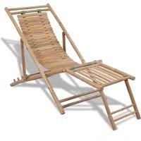 vidaXL Outdoor Deck Chair with Footrest Bamboo