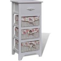 New Wooden Drawer Cabinet 3 Baskets Unit Storage Bedroom Living Room Hallway