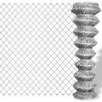 Vidaxl Chain Link Fence Galvanised Steel 15X1.25 M Silver