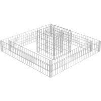 vidaXL Gabion Planter 2-Tiered Galvanised Steel Spot Welded High Load Capacity