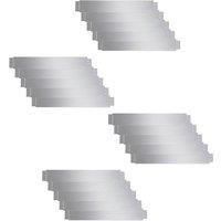 vidaXL Galvanised Steel Lawn Fence - Set of 20, Flexible Outdoor Dividers, 100 x 14 cm Panels, Silver, Bendable For Custom Shapes, Durable Material