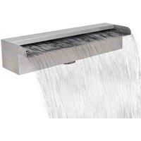 Rectangular Waterfall Pool Fountain Stainless Steel 150cm with Plug vidaXL