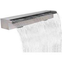 Rectangular Waterfall Pool Fountain Stainless Steel 150cm with Plug vidaXL