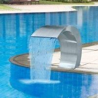 vidaXL Garden Waterfall Pool Fountain S/Steel 45x30x60 cm