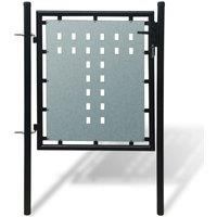 Vidaxl Black Single Door Fence Gate 100 X 125 cm