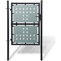 Vidaxl Black Single Door Fence Gate 100 X 200 cm
