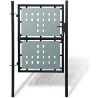 vidaXL Single Door 100x225cm Black Outdoor Garden Fencing Barrier Fence Gate