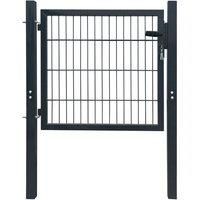 vidaXL 2D Fence Gate (single) Anthracite Grey 106 X 130cm