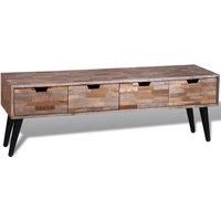 Reclaimed Teak Console TV Cabinet with 4 Drawers Home HiFi Stand Unit vidaXL