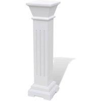 vidaXL Classic Square Pillar Plant Stand: Elegant MDF constructed display stand for flowers and plants - Indoor/Outdoor use - 17 x 17 x 66cm - White